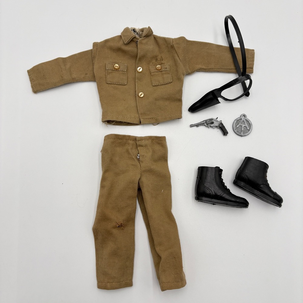 1970 GI Joe AT Black Adventurer Outfit Accessories 7404 Jacket Pants Boots Tags